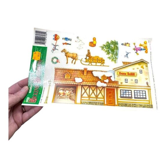Dickens Traditions Vintage Glitter Clings Lot 5 Victorian Village Window Sticker - Picture 5 of 7